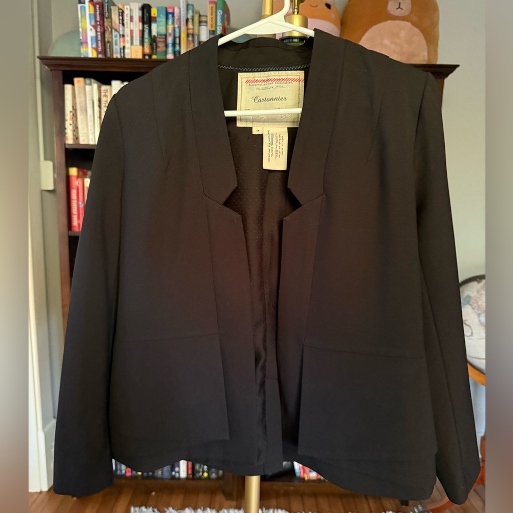 Anthropologie Cartonnier black blazer Jacket size Small Petite